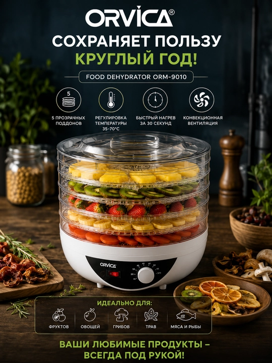 ORVICA ORM-9010, meva va sabzavotlar uchun quritgich