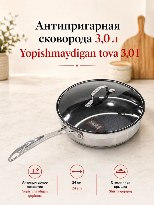 Zepter idishlar to‘plami, 6 qism, zanglamas po‘latdan