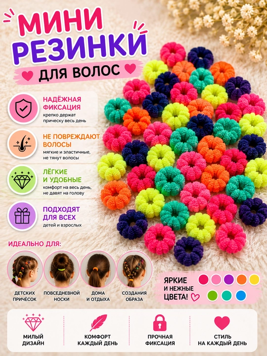 Замечательные резинки для волос для наших маленьких девочек