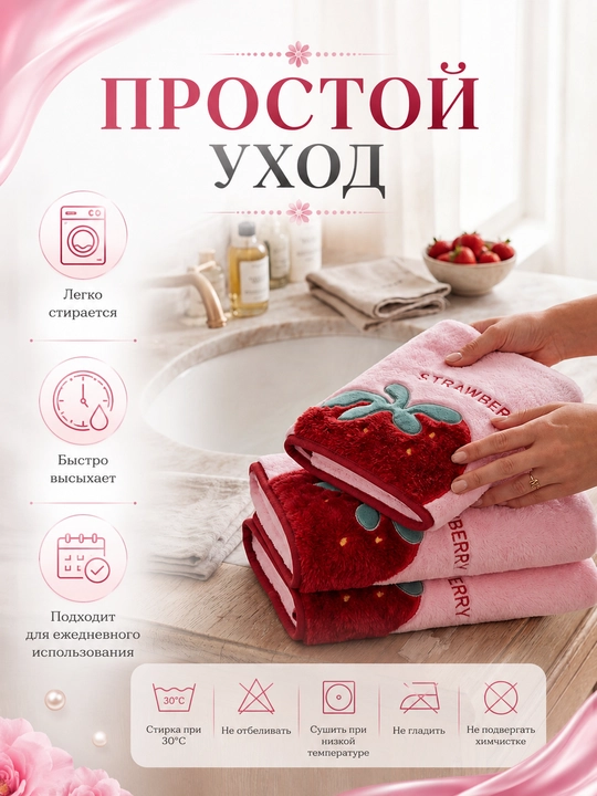 Набор полотенец 3 в 1 из микрофибры, полотенце банное и для лица с вышивкой мягкое