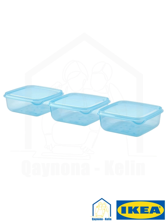 Комплект контейнеров для продуктов, с крышками, 3 шт IKEA