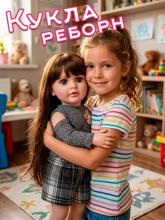 Кукла для девочек реалистичная Reborn, 55 см