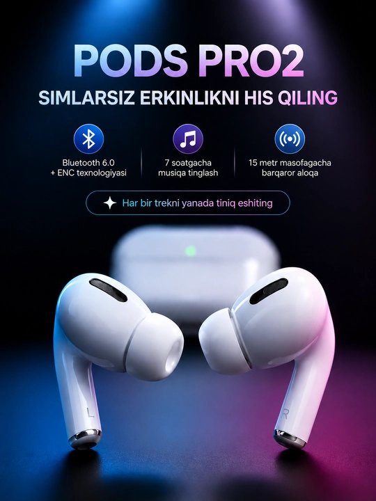 Беспроводные наушники SAIYA T105 Bluetooth 6.0 ENC, TWS Earbuds с сенсорным управлением - 