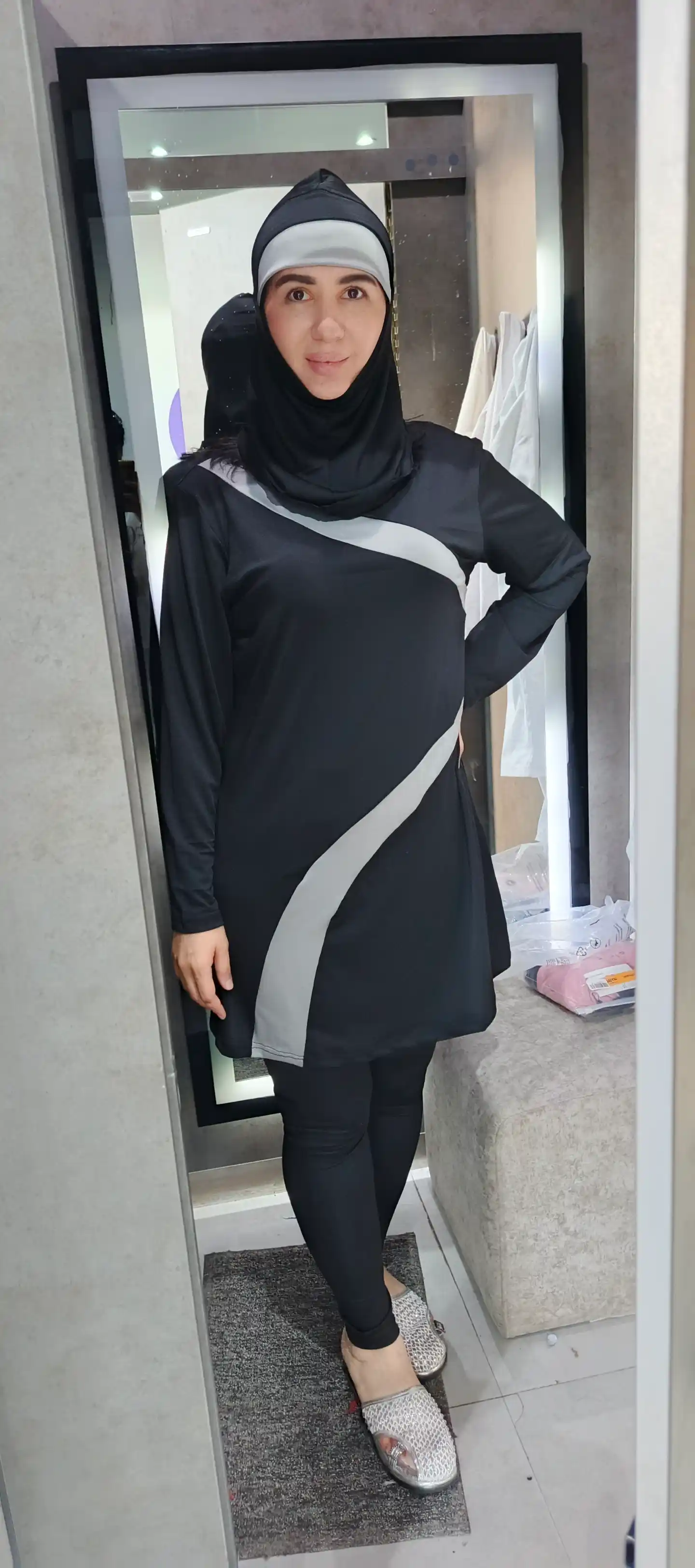 Ayollar uchun cho'milish kiyimi, yopiq, muslimalar uchun, burkini