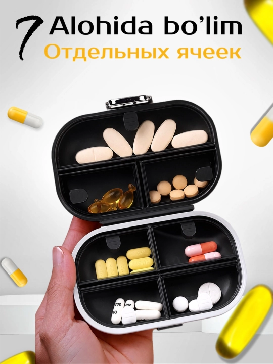 Dori qutisi, vitamin va badlar uchun, mayda narsalar uchun organayzer