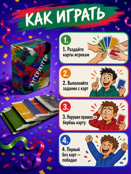 Настольная карточная игра для компании и вечеринки 16+