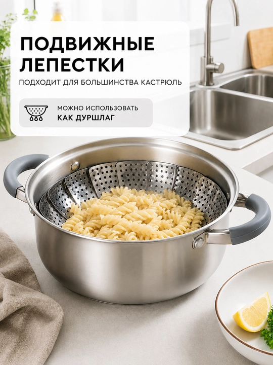 Bug'da pishirish savatchasi, bug'da pishirish uchun podstavka, qozon uchun podstavka