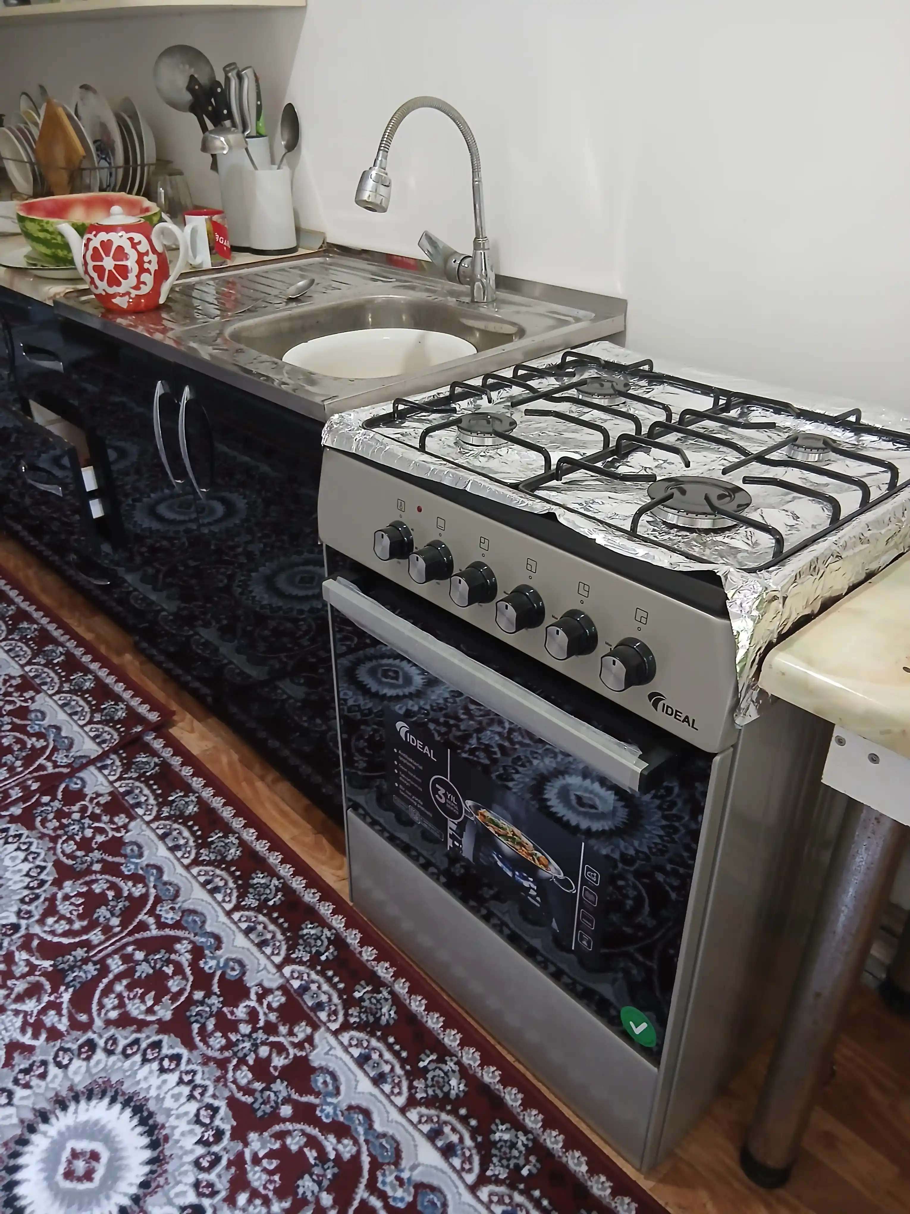 Gaz plita L110 eco, 4 konforkali, pech hajmi 65 litr, 60 * 60 sm