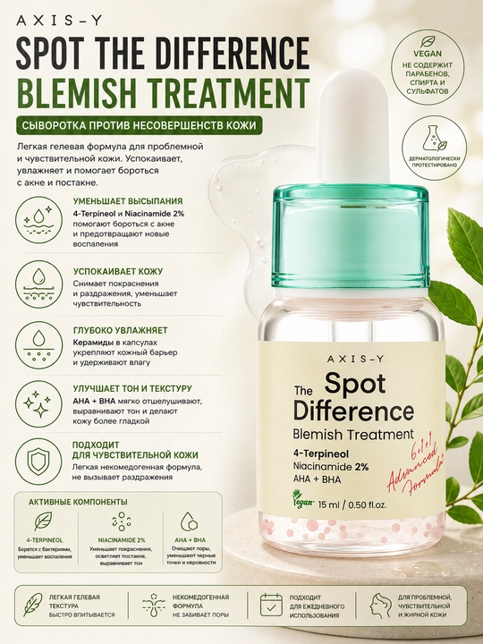 Гель против несовершенств AXIS-Y Spot The Difference Blemish Treatment, 15 мл - 