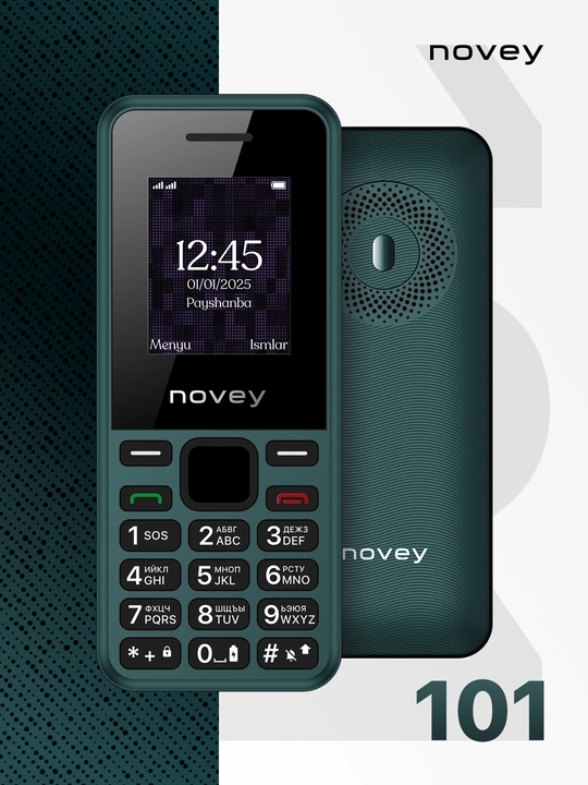 Novey 101 knopkali telefon, kamerasiz, 2 SIM, 5 rang