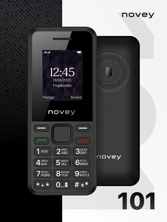 Novey 101 knopkali telefon, kamerasiz, 2 SIM, 5 rang
