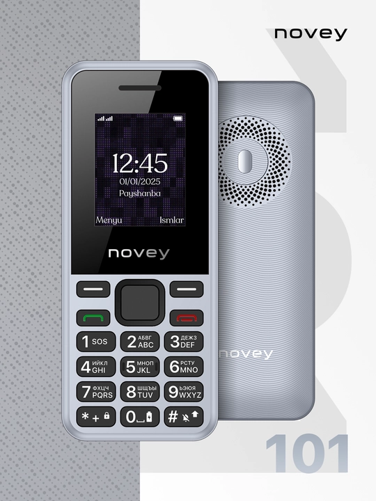 Novey 101 knopkali telefon, kamerasiz, 2 SIM, 5 rang