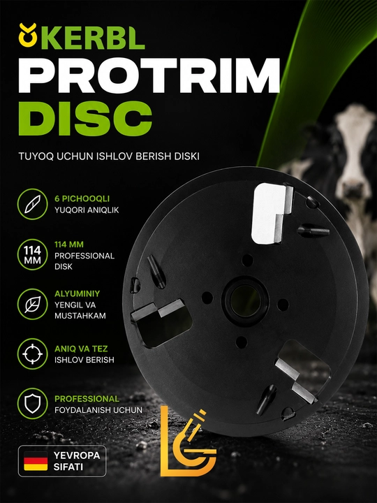 ProTrim tuyoqlarga ishlov berish diski, alyuminiy, 6 ta pichoq, 114 mm, Kerbl - 