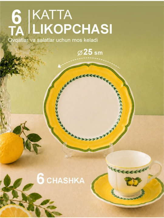 44 talik chinni idishlar to plami, sovgalar toplami, chinni nabor