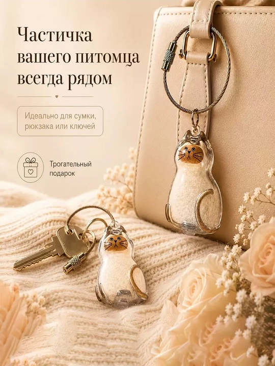 Контейнер для хранения шерсти питомца, брелок
