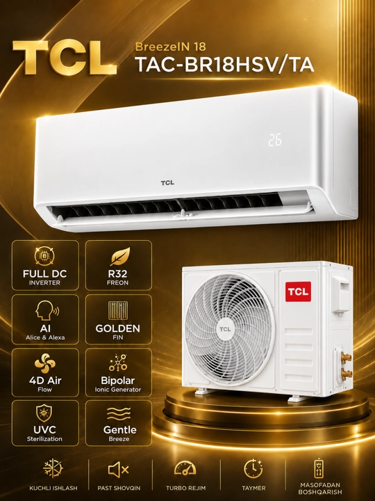 TCL BreezeIN 18 TAC-BR18HSV/TC Full DC инверторный кондиционер, R32, PTC Heater - 