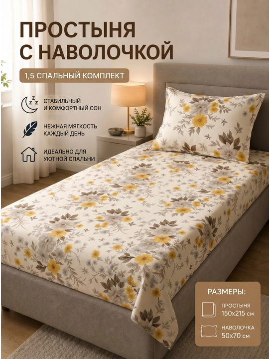 Простыня с наволочками