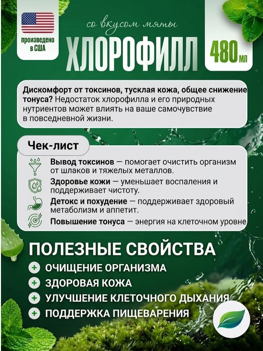 Хлорофилл со вкусом мяты, Nature's Way Liquid Chlorofresh, 480 мл