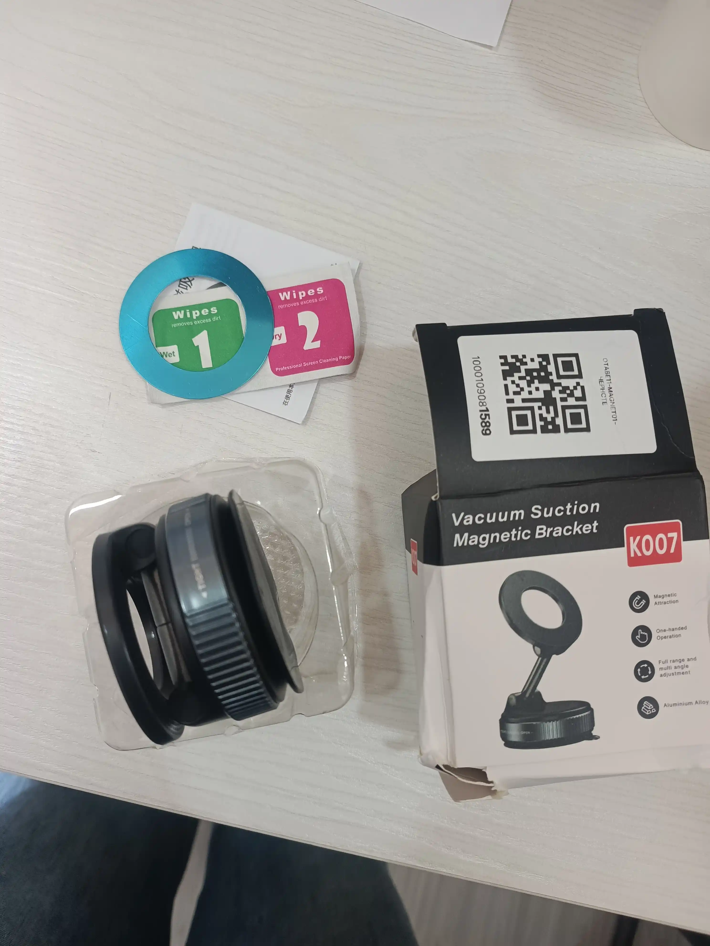 Magnit va yig‘ma avtomobil telefon ushlagichi, 360° burilish, vakuumli