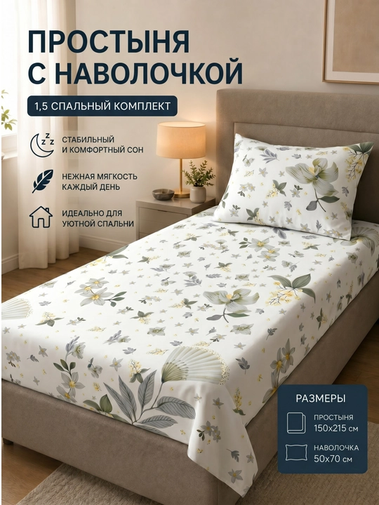 Простыня с наволочками