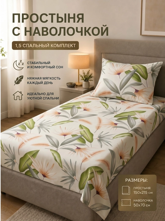 Простыня с наволочками