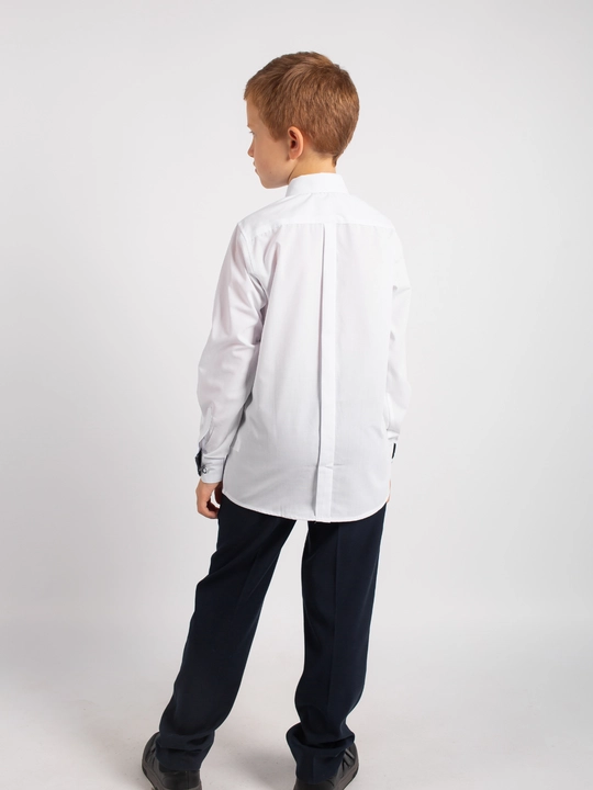 Рубашка для мальчика Slim Fit с длинным рукавом, школьная форма, 7-14 лет