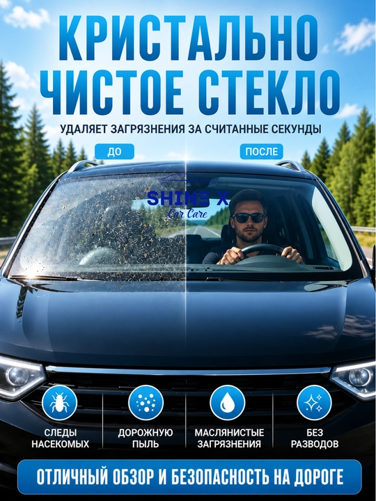 Avtomashina oynalarini yuvish uchun yozgi suyuqlik 1Lx8 dona