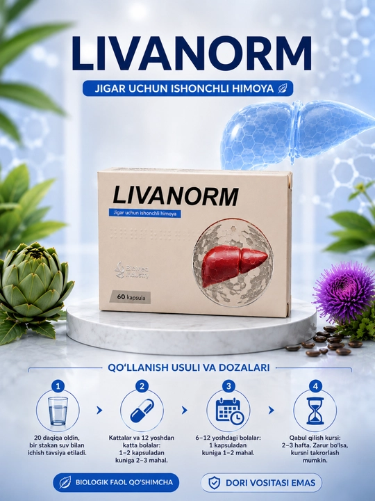 LIVANORM jigar uchun ishonchli himoya, 60 kapsula