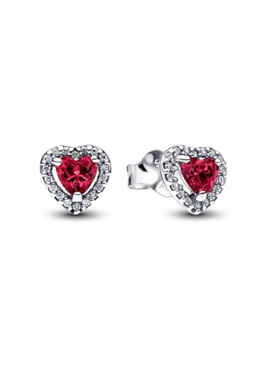Серьги Timeless «Объёмное красное сердце», серебро 925, арт. 298427C04