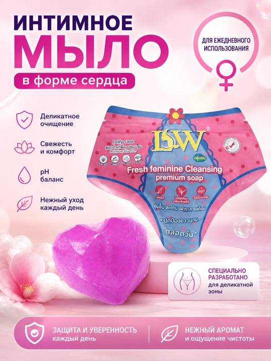 Мыло для интимной гигиены, для женщин, в форме сердца - ISW Fresh Feminine Cleansing Soap