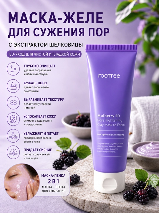 Rootree yuz niqobi, teshiklarni toraytiruvchi - 