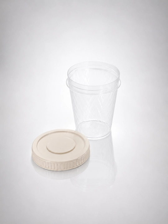 Turli o'lchamdagi burama qopqoqli plastik bankalar, konteynerlar