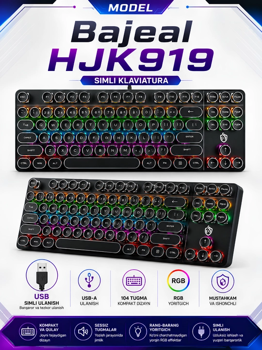 Механическая RGB-клавиатура Bajeal HJK919