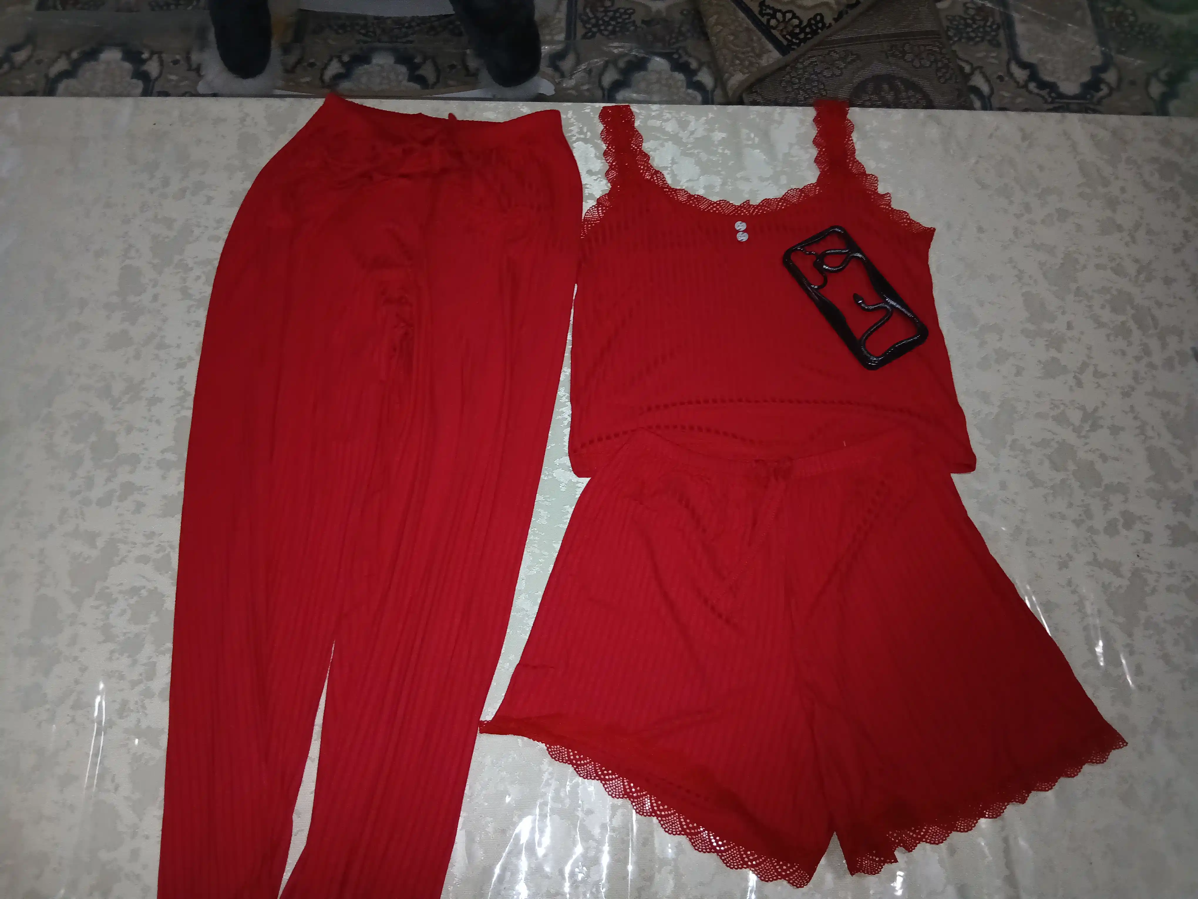 Ayollar pijamasi 3x1, tungi kiyim, yozgi uy kiyimi Milana pijama