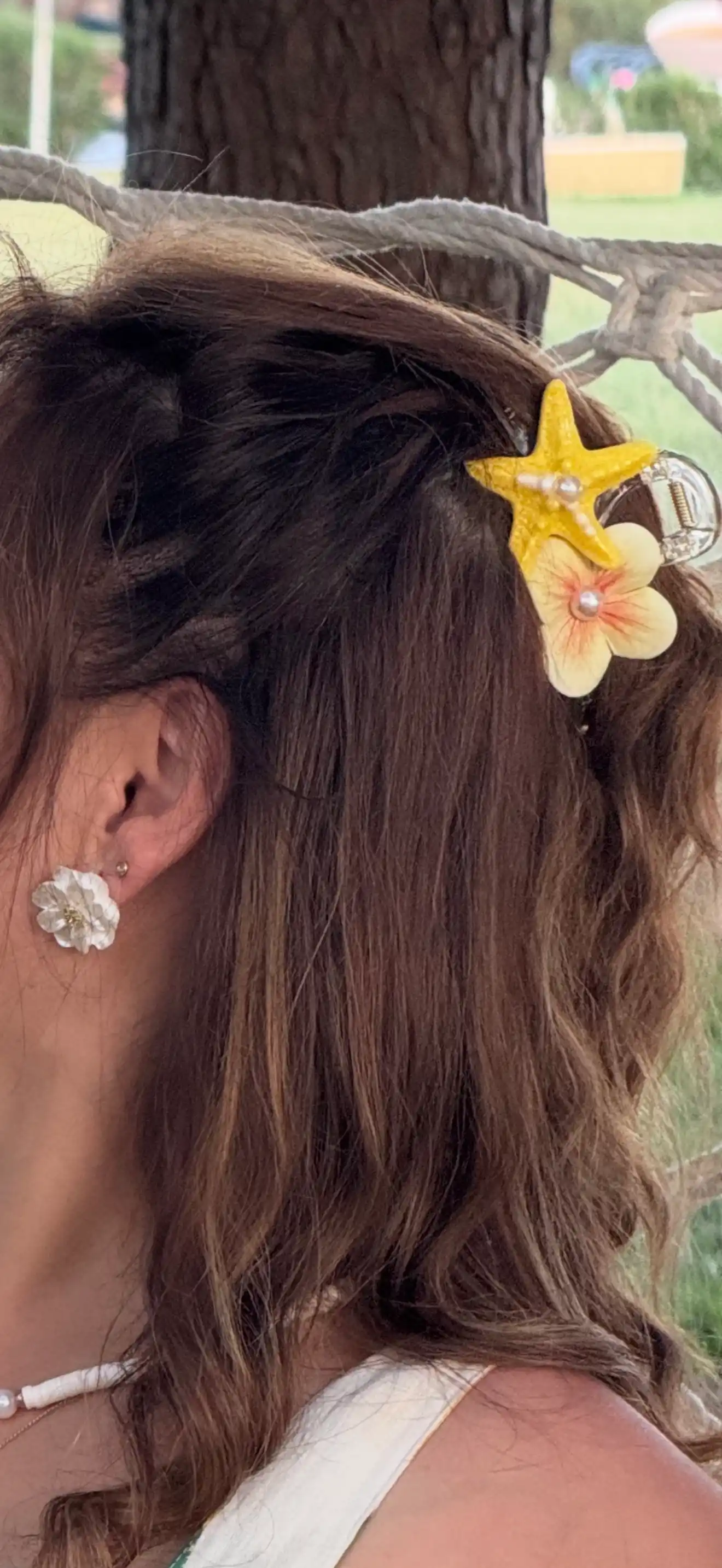 "Ocean Flower" zamonaviy soch to‘g‘nag‘ichi - dengiz yulduzi va gul bezakli qisqichi