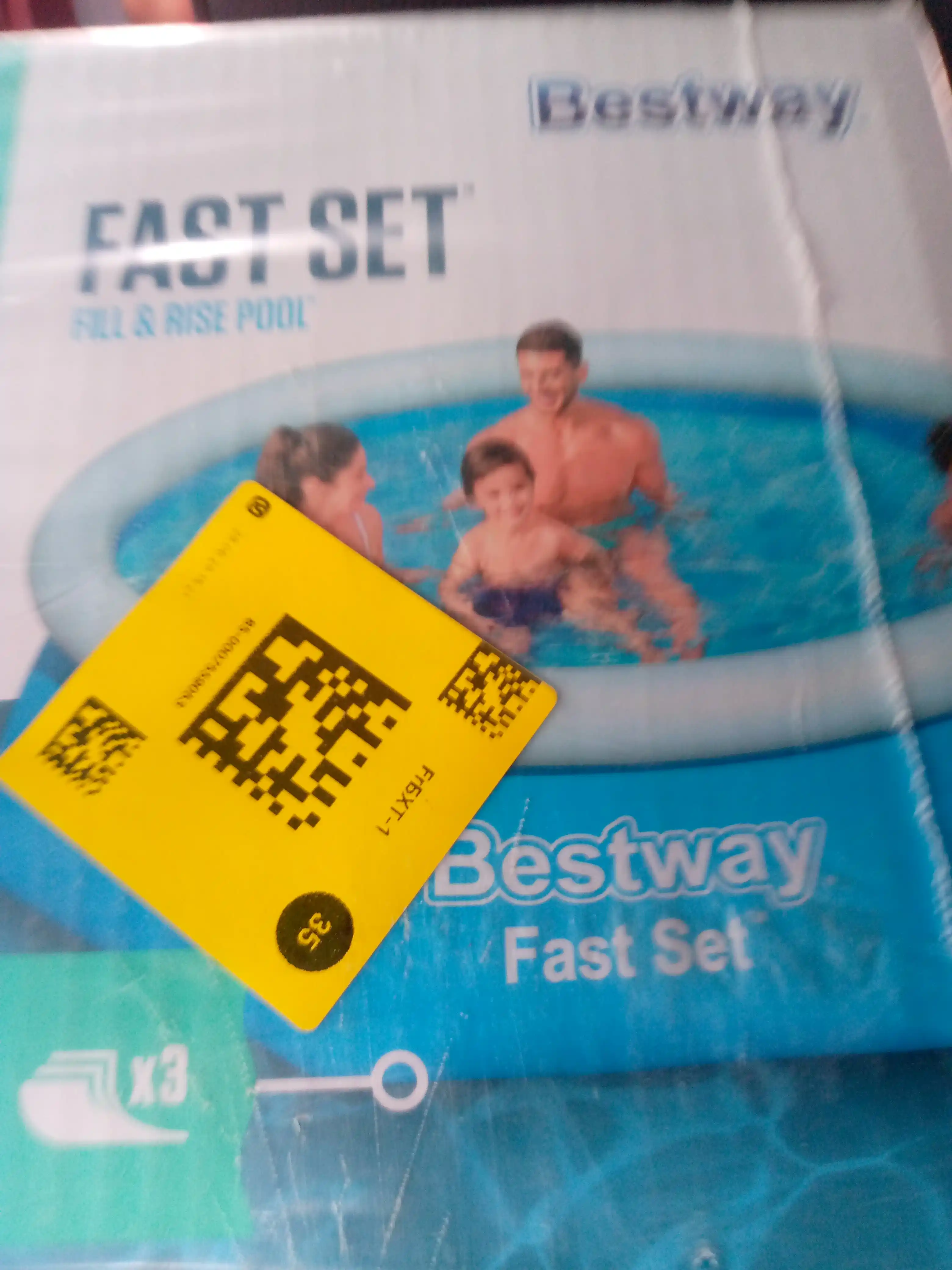 Bestway Fast Set puflanadigan basseyni, 940-5377 litr, bolalar va kattalar uchun, mustahkam PVXdan 