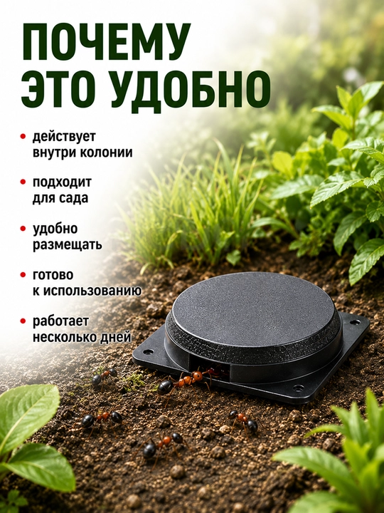 Ловушка для садовых муравьев Великий Воин, дисковая приманка 5 шт. с гелем