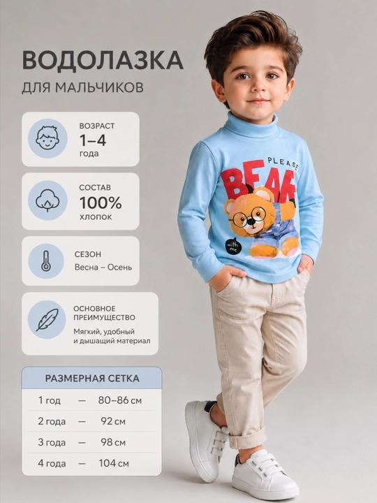 Водолазка для мальчиков - 