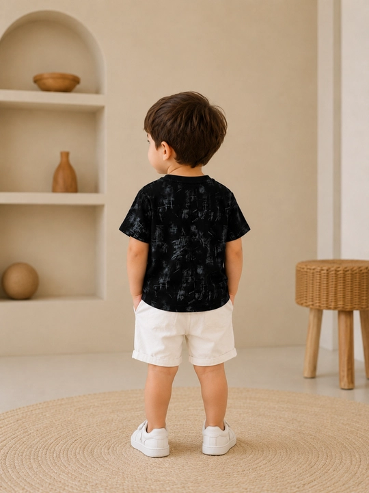 Футболка для мальчиков, 100% хлопок, летняя футболка, черная футболка
