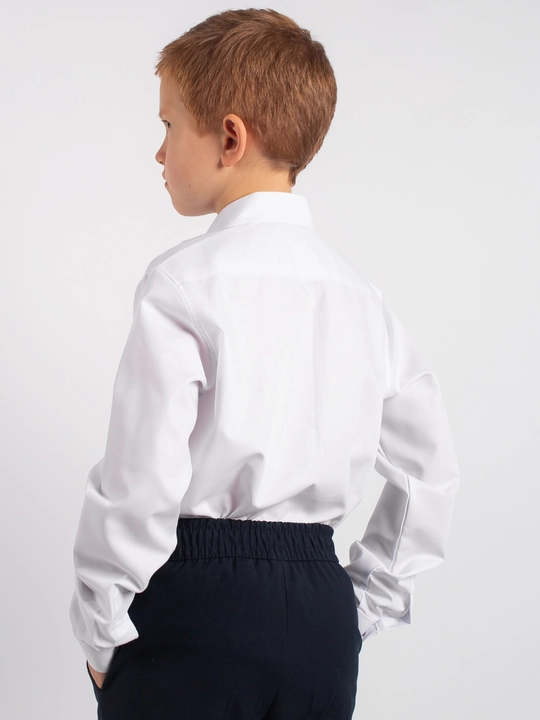 Рубашка для мальчика Slim Fit с длинным рукавом, школьная форма, 7-14 лет