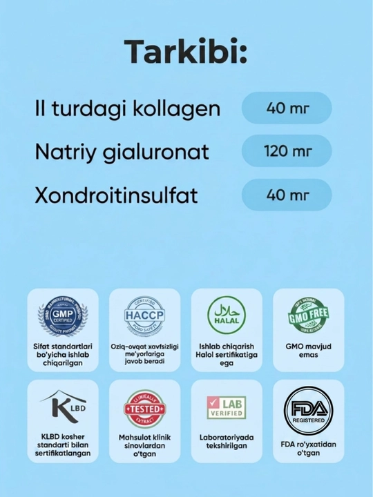 Osteo Flex - bo‘g‘im va tizza og‘riqlariga qarshi, pay va tog‘aylar uchun