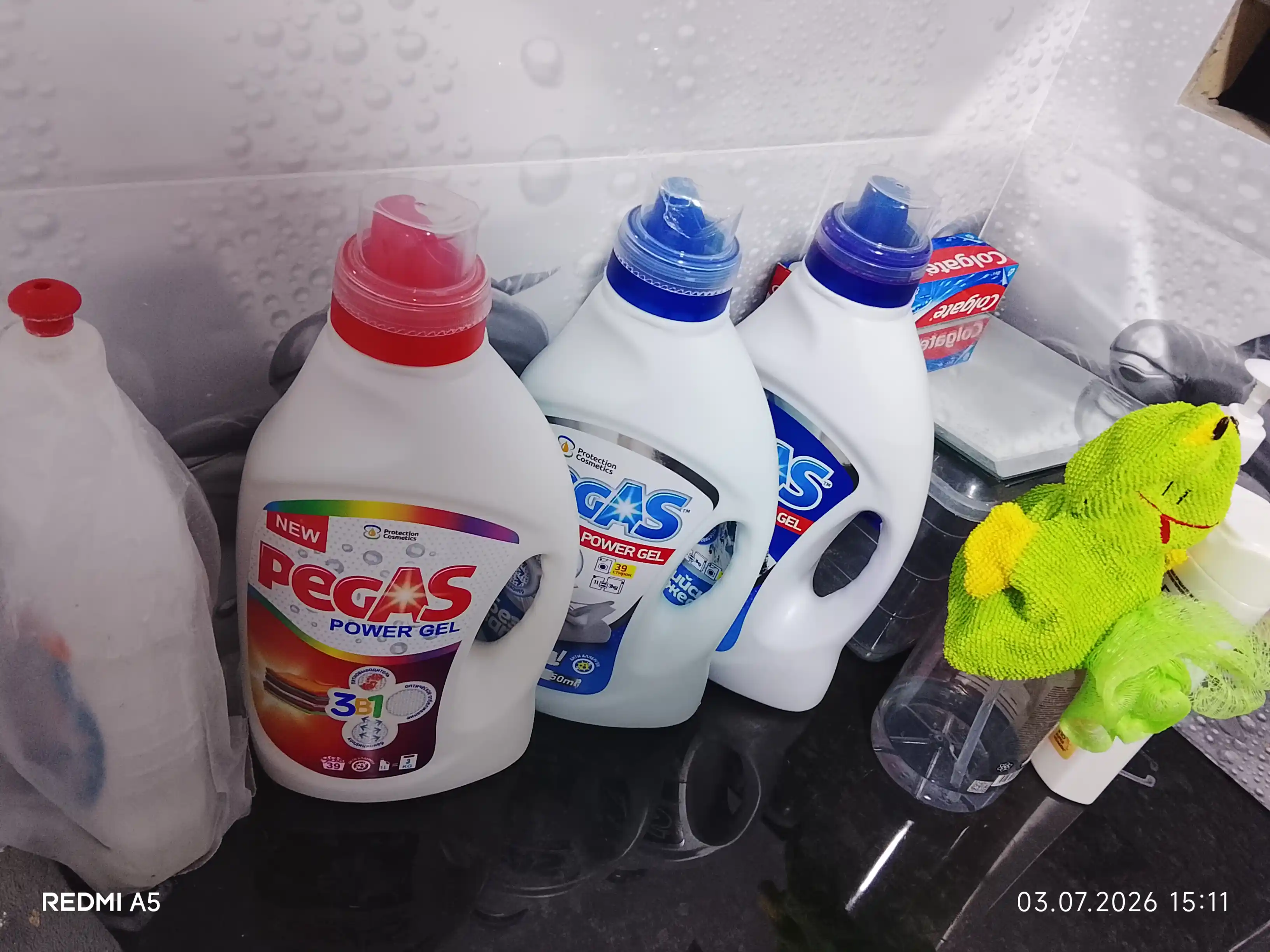 Yuvish uchun gellar to'plami Pegas Gel, 117 marta yuvish uchun, 5.85 litr