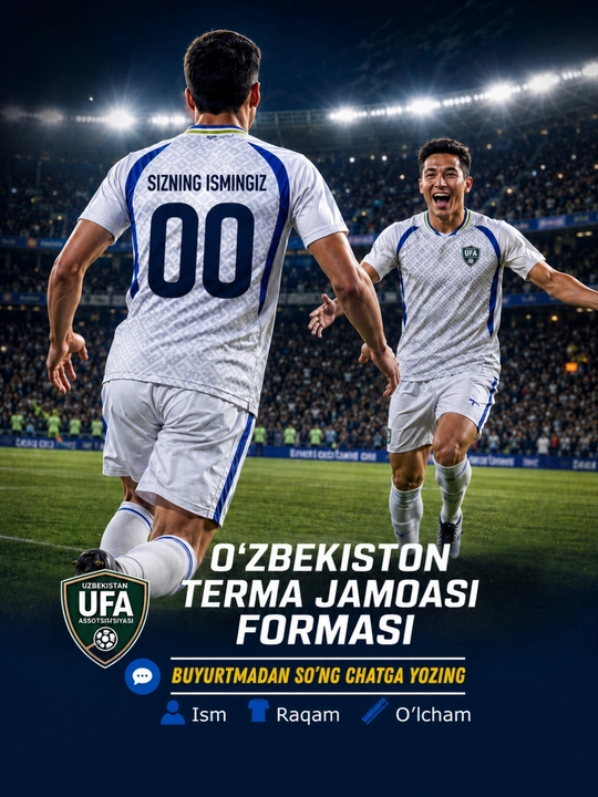 Футбольная форма сборной Узбекистана 2026 (UFA) – комплект футболка и шорты - 