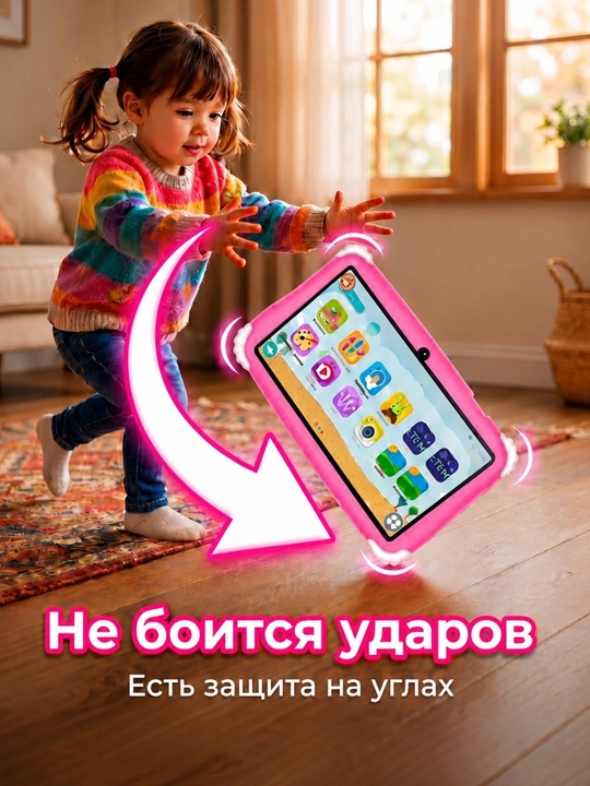 Планшет для детей 7 ДЮМ WiFi tablet Android 15 8/32ГБ 3000мАч Камера 2+5МП