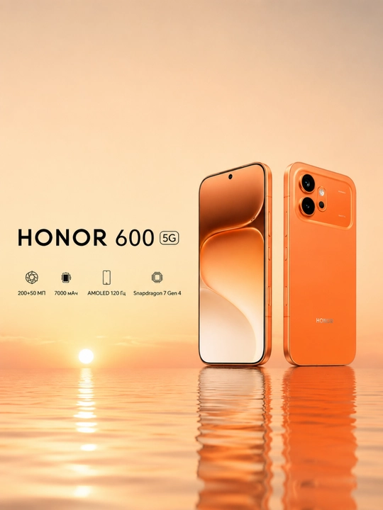 Honor 600 5G smartfoni, 7000 mAh, 200+50 MP, AMOLED 120Hz, Snapdragon 7 Gen 4 - 