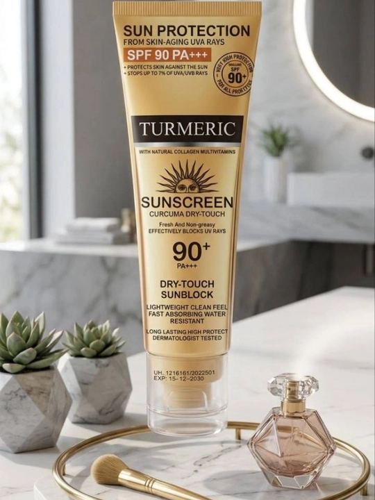 SPF 90 PA+++ kurkumali quyoshdan himoyalovchi krem - quyoshdan ishonchli himoya - 