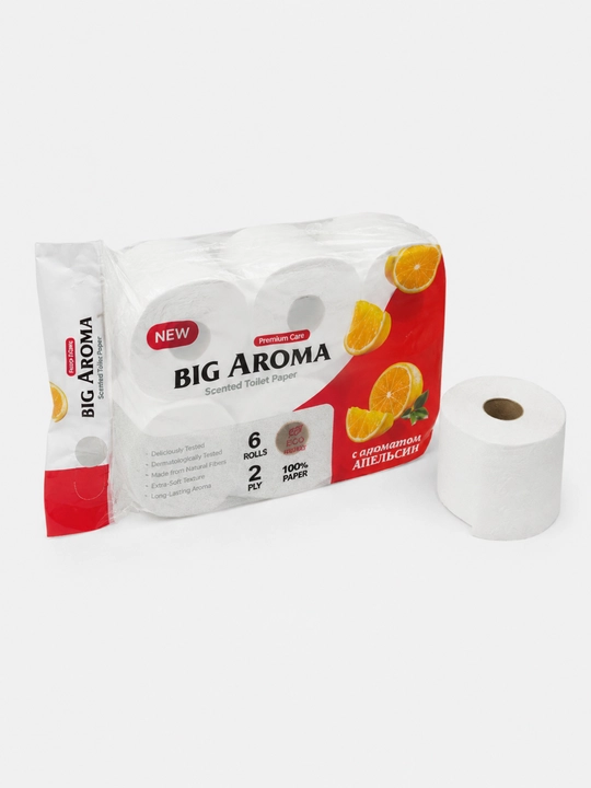 Sanitariya-gigiyena, ikki qatlamli hojatxona qog‘ozi, 6 o‘ram, 100% tabiiy sellyuloza - 
