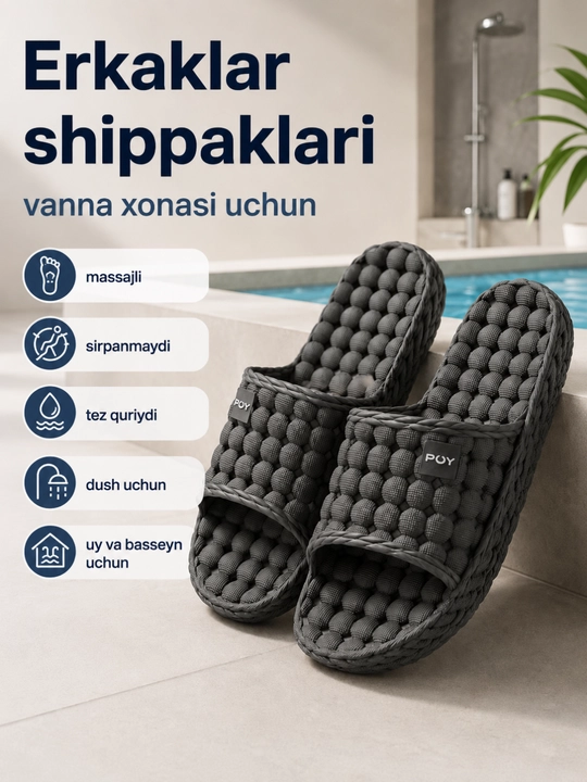 Massajli tapichka erkaklar, erkaklar tapochkasi, slansi erkaklar uchun