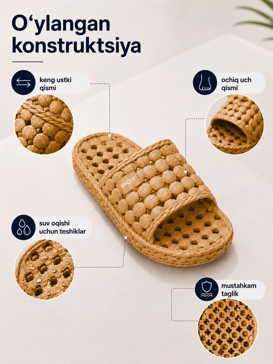 Massajli tapichka erkaklar, erkaklar tapochkasi, slansi erkaklar uchun