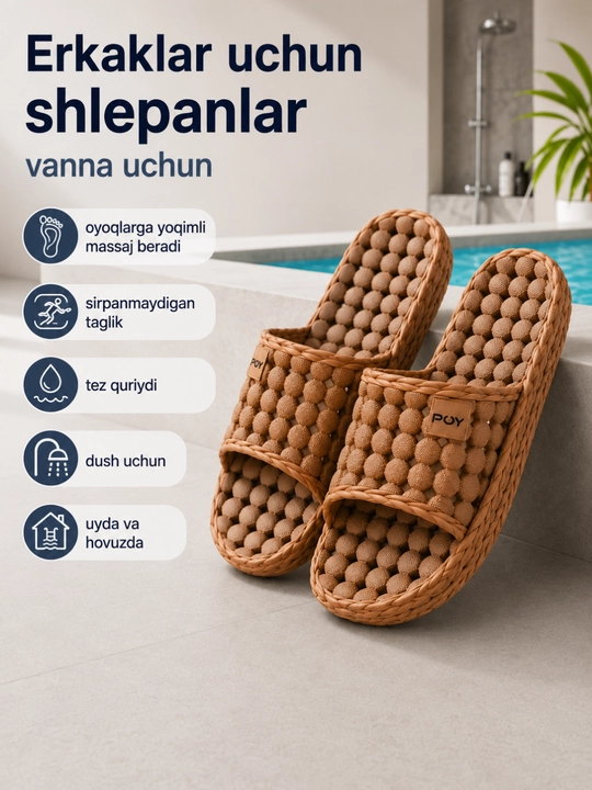 Massajli tapichka erkaklar, erkaklar tapochkasi, slansi erkaklar uchun